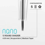 Vertix Nano PMU Kartuş - Round Shader 0.25/5 Medium Taper