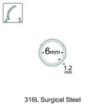 6mm x 1.2mm Çelik Kilitli Halka Piercing