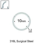 10mm x 1.2mm Çelik Kilitli Halka Piercing