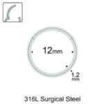 12mm x 1.2mm Çelik Kilitli Halka Piercing