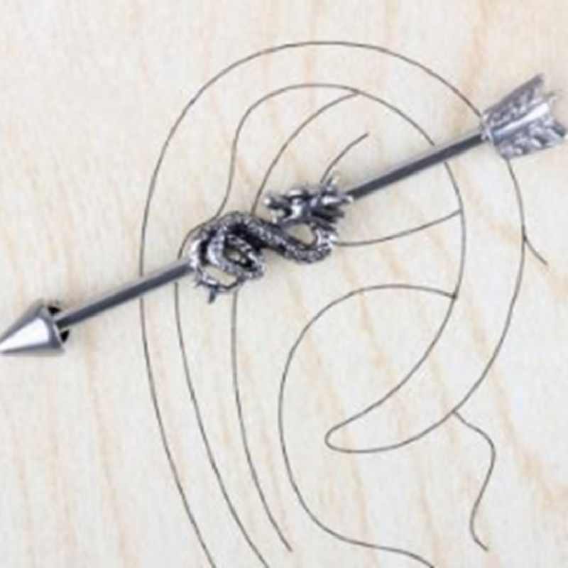 piercing30 Dragon Çelik Köprü Piercing - Görsel 1