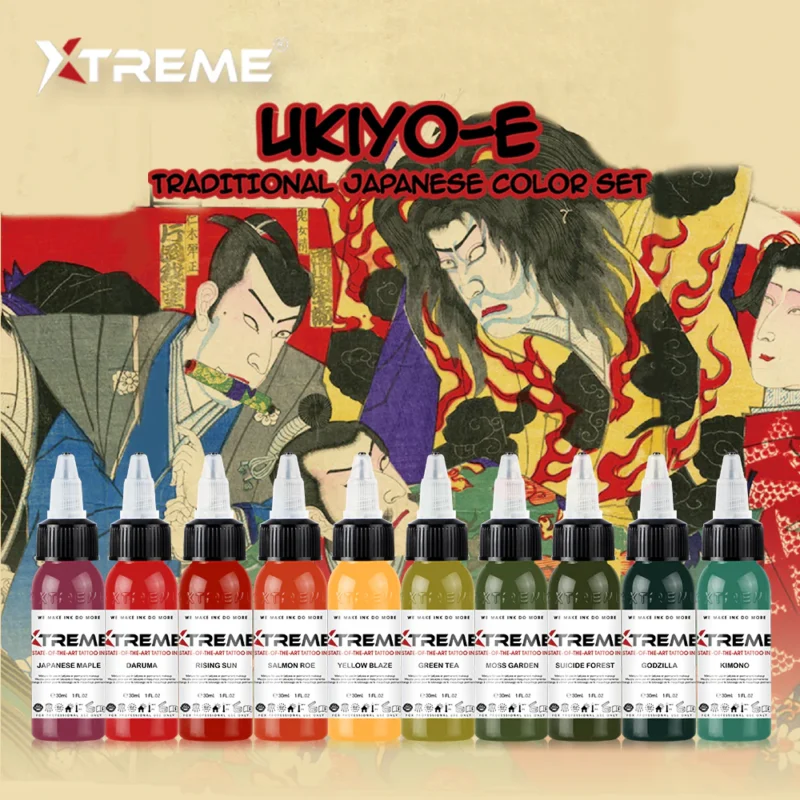 Xtreme Inks' UKIYO-E Traditional Japanese Color Set - 10x30ml